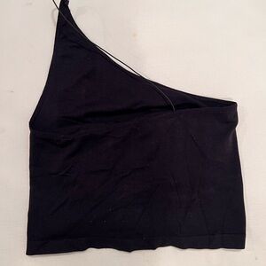 FP Movement by Free People Black Asymmetrical Crop Top